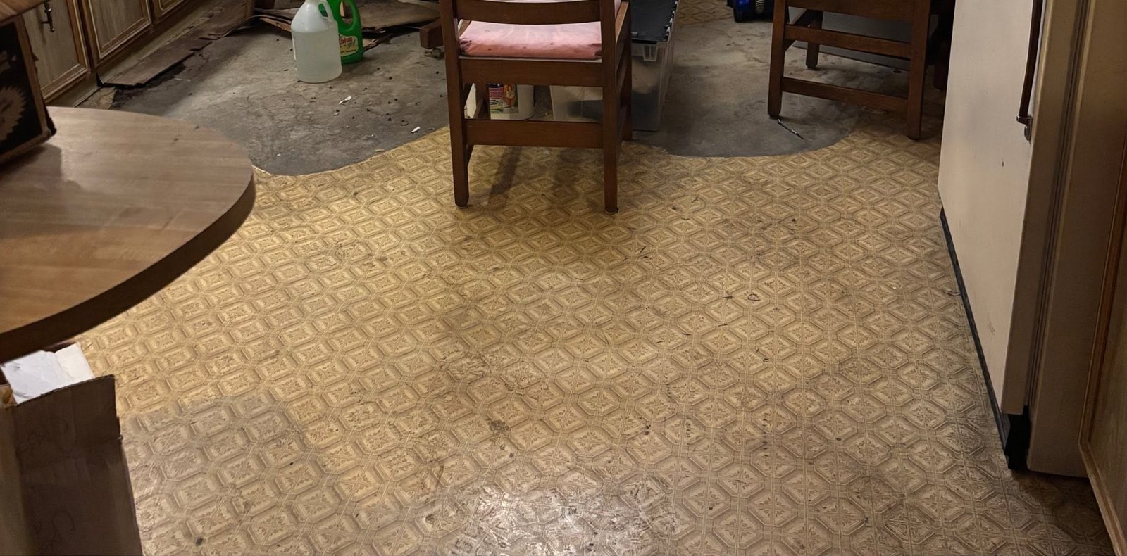 Before: vinyl plank flooring