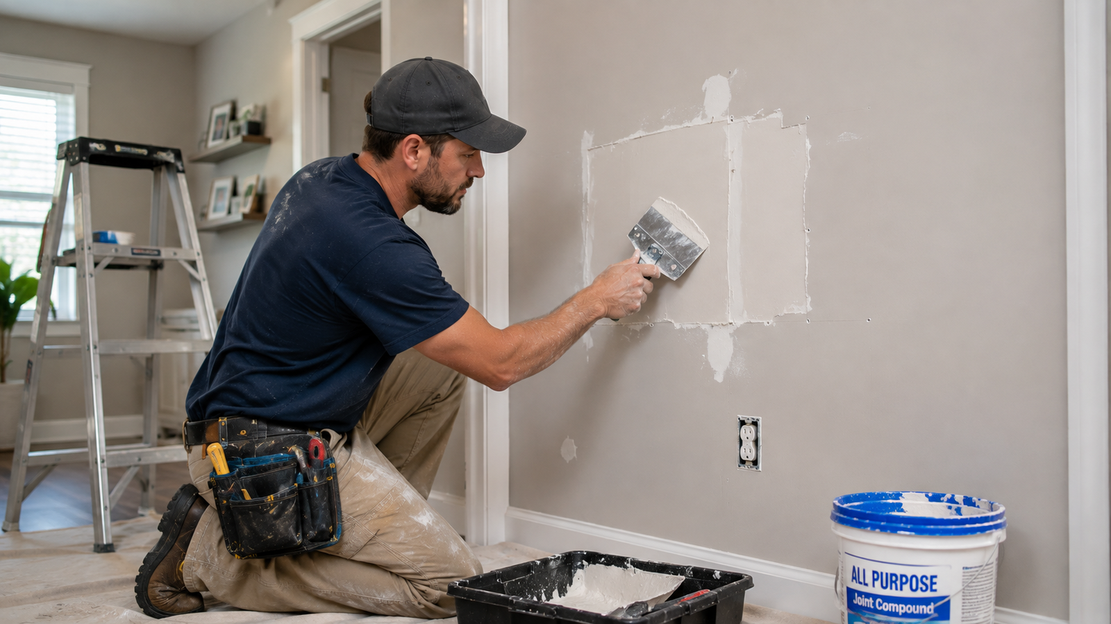 Interior drywall patch and paint touch-up